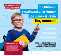 Letáky pro ukrajinské rodiny o školní docházce v ČR