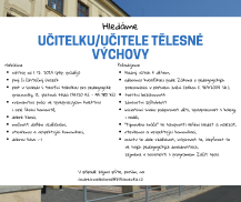 Hledáme učitelku/učitele tělesné výchovy