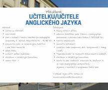 Hledáme učitelku/učitele anglického jazyka
