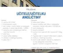Hledáme učitelku/učitele angličtiny